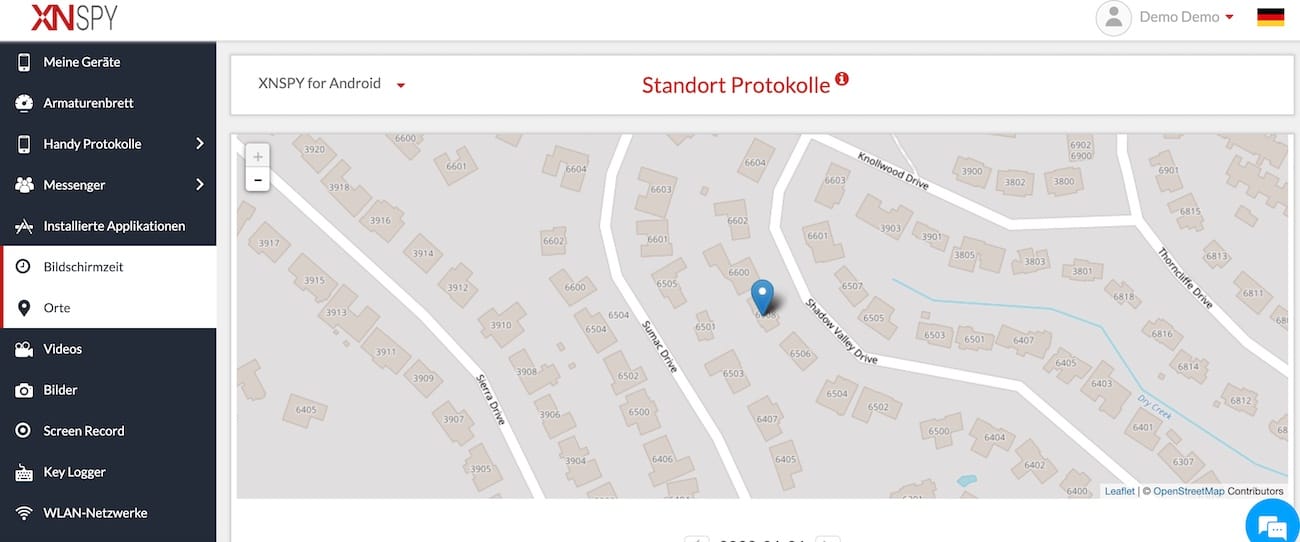 XNSPY GPS-Tracking